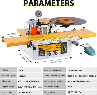 YUCHENGTECH Edge Banding Machine Automatic Tape Breaking Edge Banding Machine With Microcomputer Control 110V