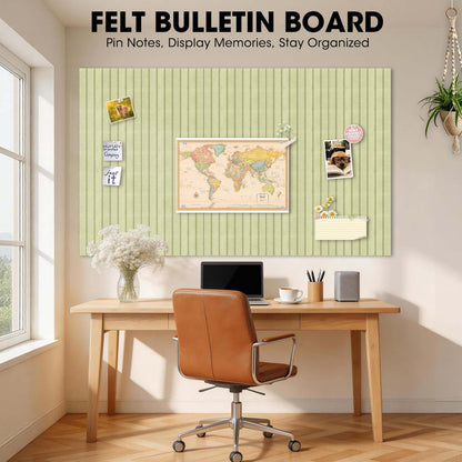 Large Cork Board for Walls 59" x 36",15 Pack 12"X12"Felt Bulletin Board Tiles with 120 Adhesive Tabs,Cork Board Alternative for Office Decor, Push Pin Board Wall Organizer-Sage Green