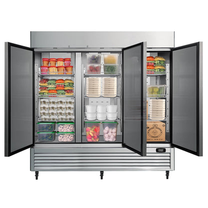 Kenmore 72 Cu.ft Commercial Freezer – Upright Convertible Refrigerator, Frost Free, Congelador For Restaurant, Industrial Use, Cafe, Shop, Buffet Station, Reach-In Full-Size, Stainless Steel