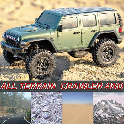 1/18 RC Crawler RC Jeep Remote Control Truck Off Road RC Rock Crawler 4x4 RTR All Terrain 370 Brushed Motor 2.4GHz Fully Proportional 3 Range Speed Upgrade Chassis Model Hobby Toy for Adult