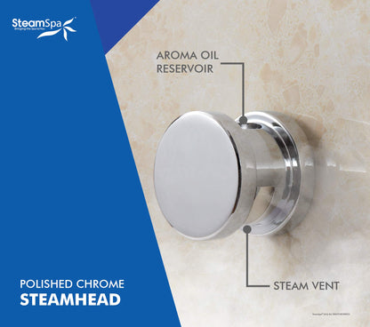 SteamSpa 9kW Steam Sauna Generator Sentry Series 240V Steam Generator with Touch Screen, Steamhead, Built-in Steam Shower Auto Drain, ACU Quickstart Steam Bath Generator Bundle SNT900CH-A