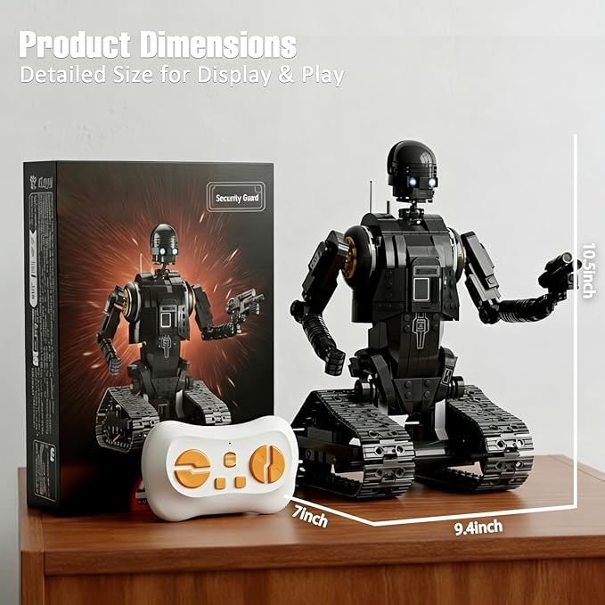 Robot Building Kit with Remote Control Programmable RC Robot Toy with LED Eyes Light Kit STEM Robotics Kit for Teens &amp Adults Compatible with Lego Set 588 PCS