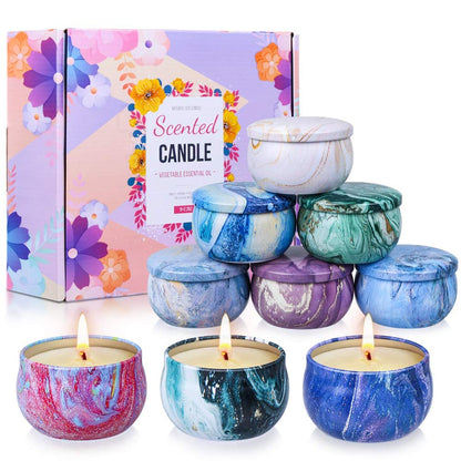 Scented Candles Gifts Set for Women, 9 Pack Aromatherapy Candles Pack Soy Wax with Essential Oil Include Lavender, Jasmine and Vanilla for Bridesmaid, Birthday, Valentine's, Mother's Day, Bath, Yoga