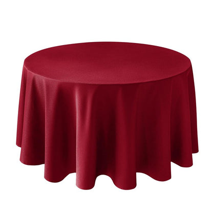Biscaynebay Textured Fabric Round Christmas Table Cloths 108", Red Water Resistant Folding Table Covers for Dining, Kitchen, Wedding and Parties etc. Machine Washable