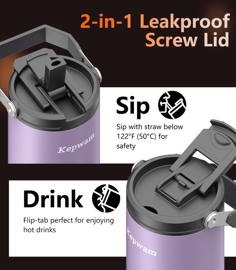 Kepwam Smart Tumbler T3 –20oz Self-Heating Travel Mug Ultra-Long Battery Life, App-Controlled Heated Coffee Mug, Stainless Steel Tumbler, Coffee Warmer Mug for Outdoor Fits Car Cup Holders