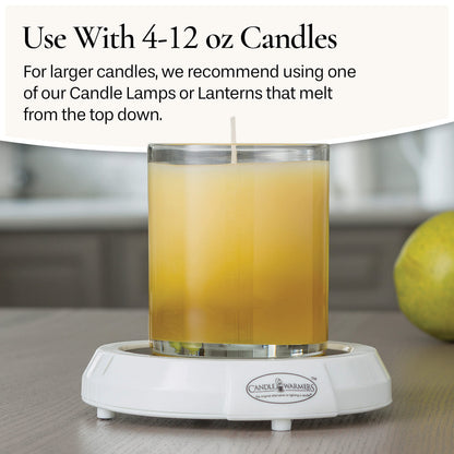 Candle Warmers Etc. Original Candle Warmer Plate (White, Plug-in) – Electric Candle Wax Melter Plate for jar Candles