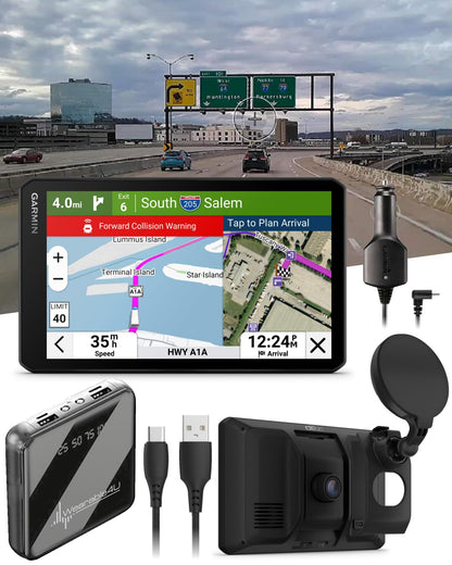 Garmin dezICam OTR725, NA MT-S, GPS Truck Navigator and Wearable4U PowerBank Bundle