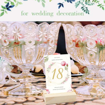 FSWCCK 40 Pieces Wood Place Card Holders Wood Table Number Stands Picture Holder Acrylic Sign Holders for Ceremony Birthday Party Home Decoration