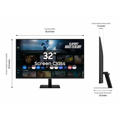 Samsung 32” Smart Monitor M7 (M70F) 4K UHD Display, Samsung Vision AI, Smart TV Apps, Gaming Hub, USB-C, HDMI and USB-A, Black, LS32FM702UNXZA, 2025