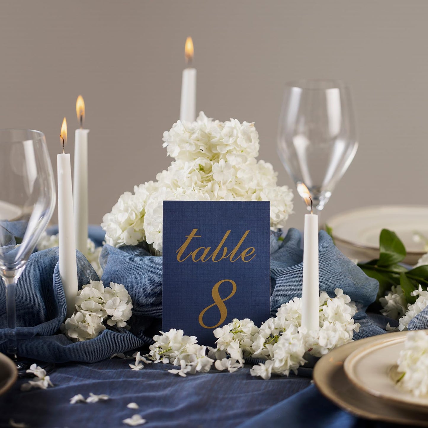 10 inch Cone-Shaped Candle Set of 5- Drip Free Dinner Candle - Long Burning, Perfect for Dinner, Parties, or Weddings (White)
