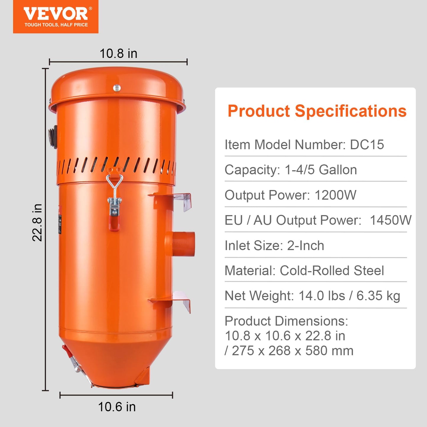 Dust Collection System: 1.6-HP Dust Collector Media Reclaimer with 1.8 Gallon Capacity - Universal Fit for Sandblaster Cabinets and Media Blasters