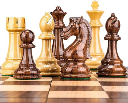 AMEROUS High Polymer Weighted Chess Pieces with 4.25'' King - 2 Extra Queens - Gift Package Standard Tournament Chessmen for Chess Board or Replacement of Missing Pieces (Chess Pieces Only)
