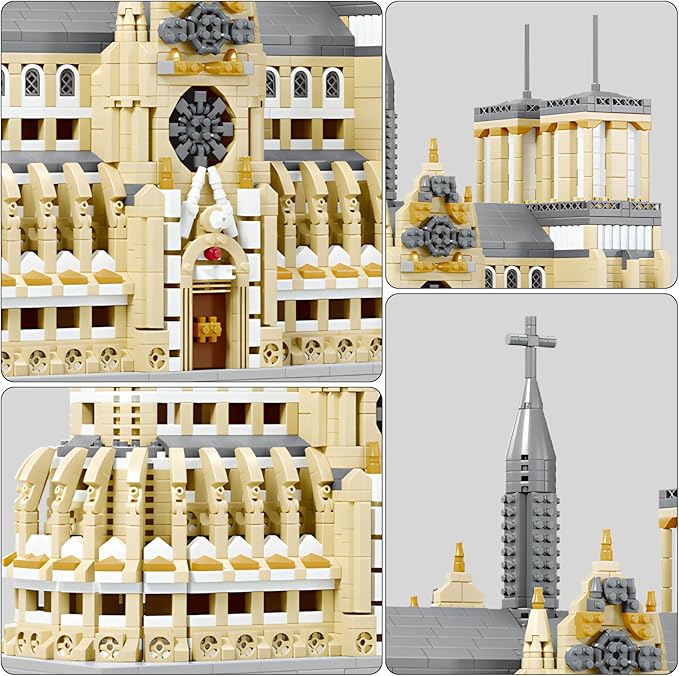 Notre Dame Cathedral Miniature Block Set (2908 Pieces) - Landmark Model Puzzle Toy Suitable for Children and Adults as a Gift