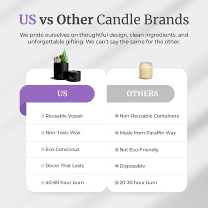 Hidden Candle – Cozy Tiny Home | Vanilla, Lavender & Eucalyptus Scented Candle with Faux Succulent | 10.6oz Soy Wax Refill, Ceramic Vessel | Long-Lasting, Decorative, Gift for Women & Men, Home Décor