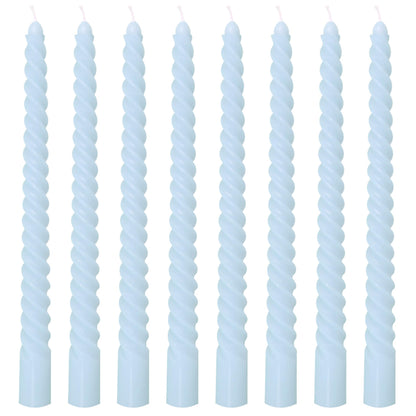 8 Pack 10 Inch Baby-Blue Spiral Taper Candle Set, 7/8 Inch Unscented Driples Candlesticks for Home Decoration, 6-7 Hours Burn
