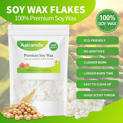 2LB Soy Wax for Candle Making – Natural Soy Wax Supplies for DIY Candles, Container & Tealight Craft Use, Easy Melt and Smooth Finish, Designed for Small Business Makers (890g / 32oz)
