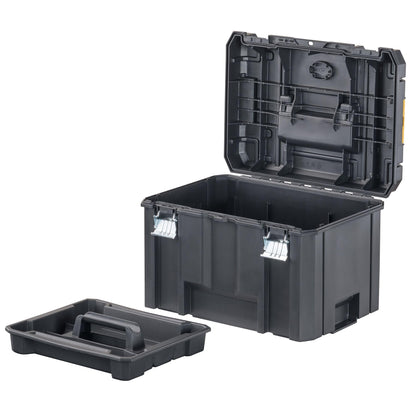 DEWALT TSTAK Tool Box, Extra Large Design, Removable Tray for Easy Access to Tools, Water and Debris Resistant (DWST17806)