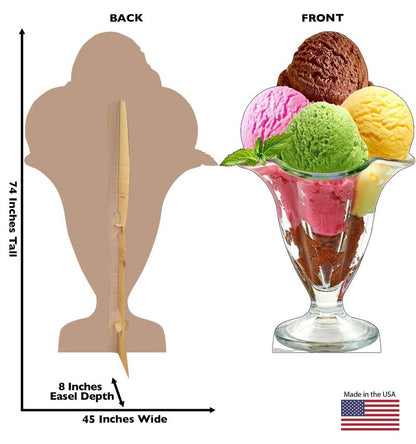 Cardboard People Ice Cream Sundae Life Size Cardboard Cutout Standup