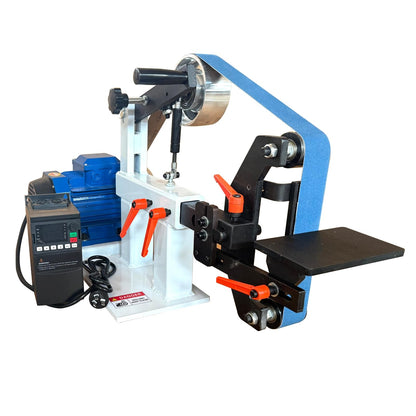 Belt Grinder Sander, 1500W 2HP Polishing Grinding Machine, 72x2 Inch Belts,Variable Speed Belt Polisher with VFD, 3 Grit Options, Arc/Circular/Flat Grinding, Industrial Metal Working Machine
