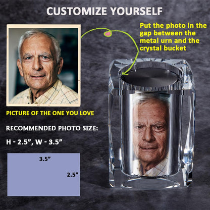 IFOLAINA Small Urn Miniature Crystal Urns Ashes Cremation Keepsake Holder for Ashes Adult Male Human Pet Dog Remember Your Love One Lost