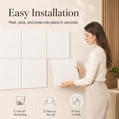 Baysola Felt Bulletin Board Panels 36 x 24 Inch Self Adhesive Wall Tiles Cork Board Alternative for Office Classroom Photos Notes 6 Pack