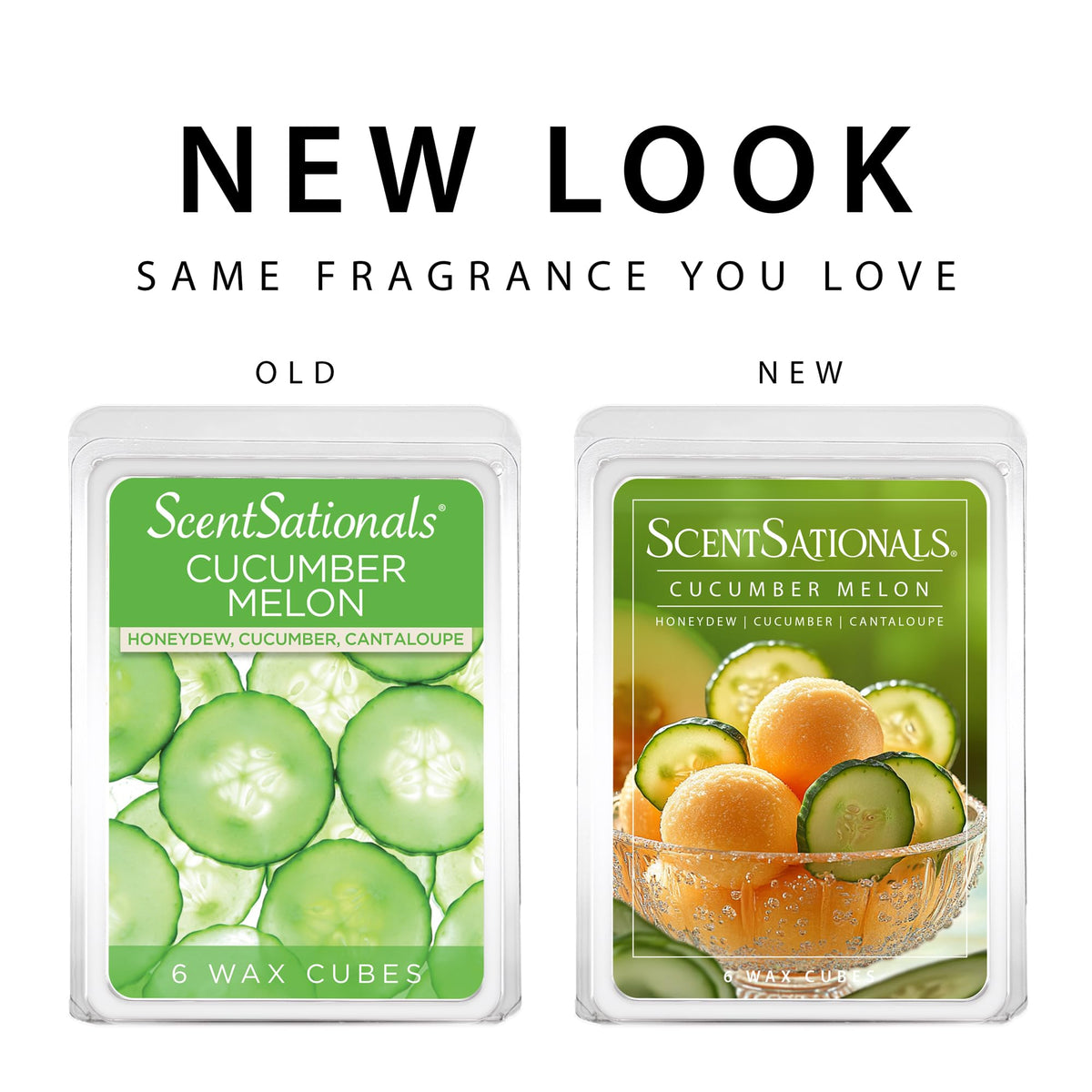 Scentsationals Wax Melts, Wax Cubes Strong Scent - Cucumber Melon - Long Lasting Scented Melts for Warmer, 10 oz (24-Cubes)