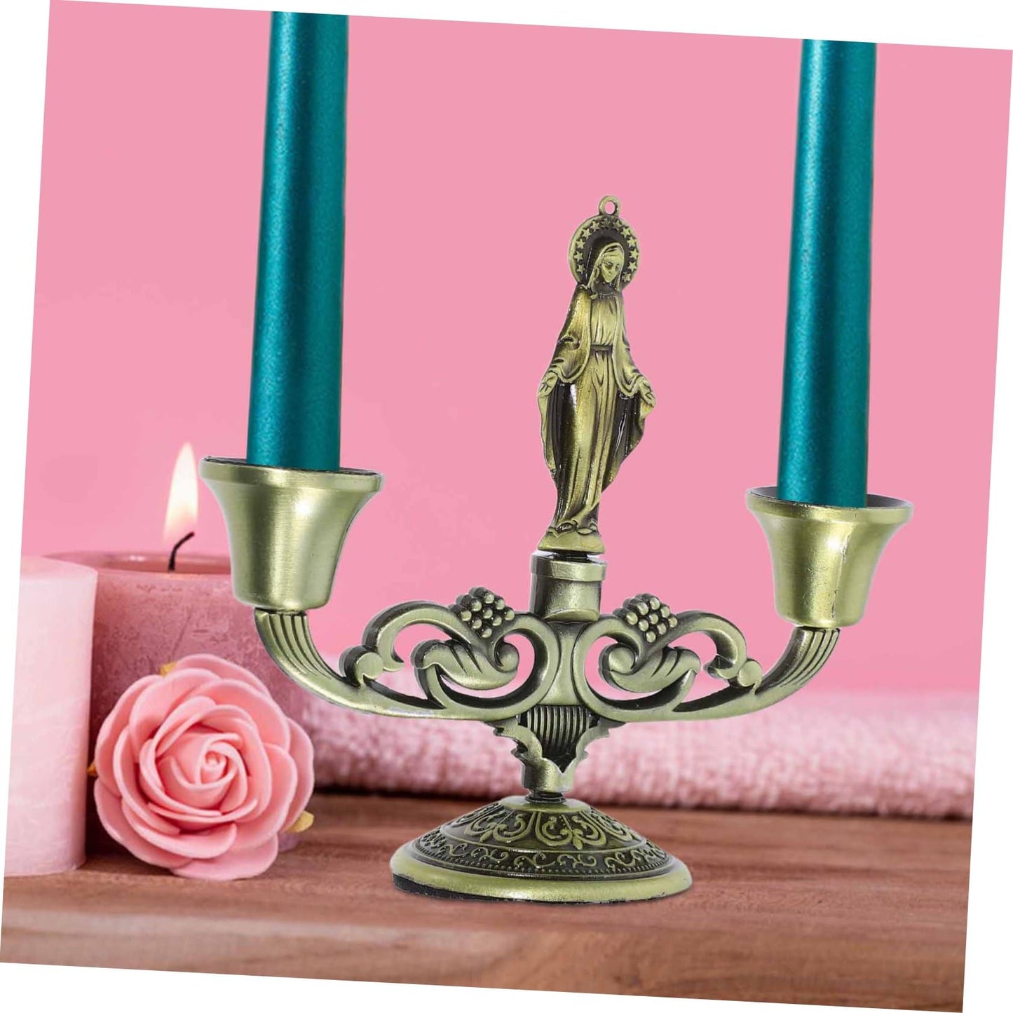 Cabilock European Style Metal Candlestick Holder Decorative Tall Candelabra for Home Table Centerpiece Wedding Birthday Party Retro Design