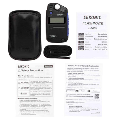 Sekonic L-308X-U Flashmate Light Meter, Compact Digital Incident & Reflected Exposure Meter with Photo, Cine & HD Cine Modes, LCD Auto Backlight, Illuminance Measurement, Pocket-Sized Design