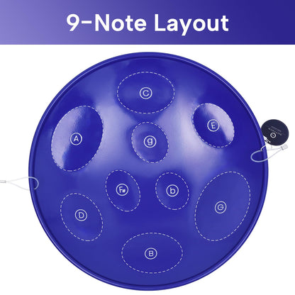9-Note Steelpan (Steel Drum) with Stand - Educational Musical Instrument for Beginners and Hobbyists by Suttaya