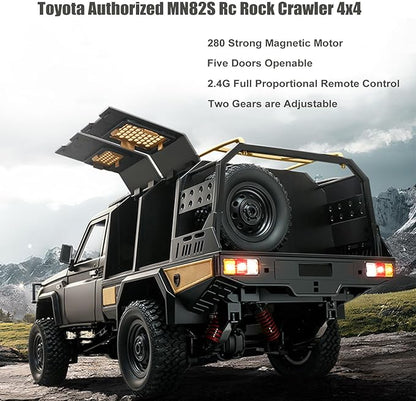 YIKESHU Rc Cars for Adults 2-Speed 2.4GHz Proportional Control Remote Control Car with LED Lights RC Rock Crawler 4X4 for Outdoor Indoor (Silver)