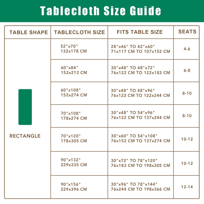 Biscaynebay Textured Fabric Christmas Rectangle Table Cloth 52x70 Inches, Hunter Green Water Resistant Spill Proof Tablecloths for Dining, Kitchen, Wedding and Parties, etc. Machine Washable