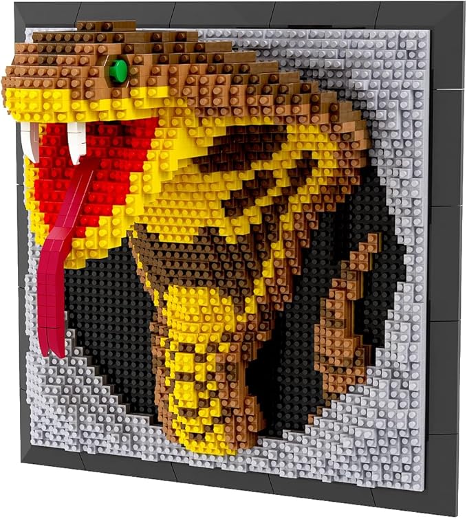BDYDT Wall Art Snake Building Blocks Set A Wall Decor Set for Adults Who Love Creative Hobbies(2376 Pieces) Toys Gifts for Kid and Adult