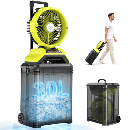 TaskStar 13" 8 Gal Outdoor Misting Fan, Rechargeable 30000mAh Misting Fans for Outside, 7-30H Runtime, Remote Control & Oscillation, Portable Cooling Fan for Patios Camping Garage Golf Sports Travel