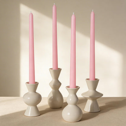 Viyffo Taper Candles, 10 Inch, 12 Pack, Cheery Bloom Pink – Unscented, Dripless & Smokeless Design, Up to 8 Hour Burn – Long Tall Taper Candlesticks for Wedding, Dinner & Home Decor