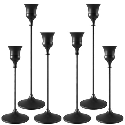 Showin Candlestick Holders Black, 6 Packs Taper Candle Holder for Candlesticks, Candle Sticks Holder Decor for Home Decor