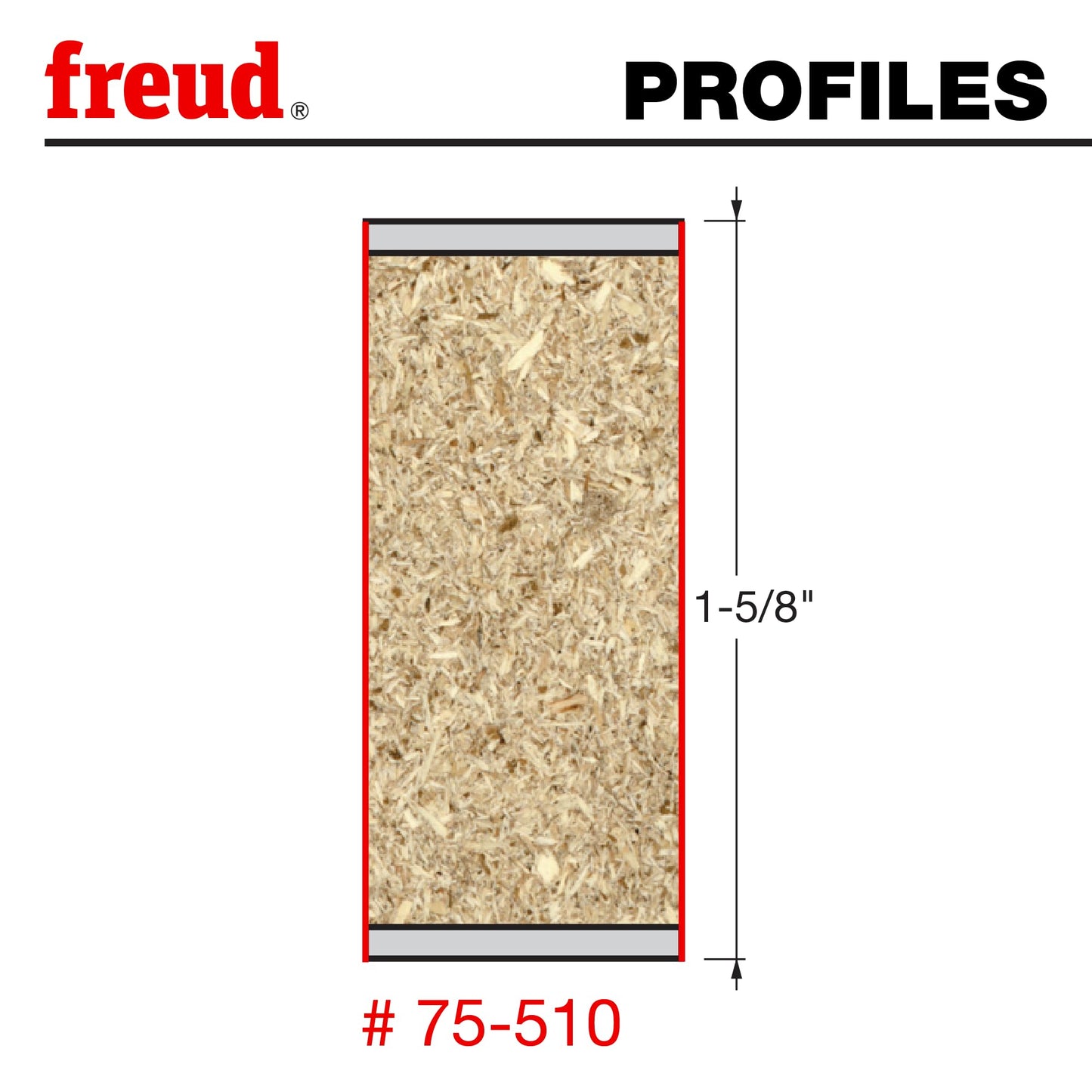 Freud 75-510: 1/2" (dia.) Chipbreaker Up Spiral Bit with 1/2" shank, 1-5/8" carbide height
