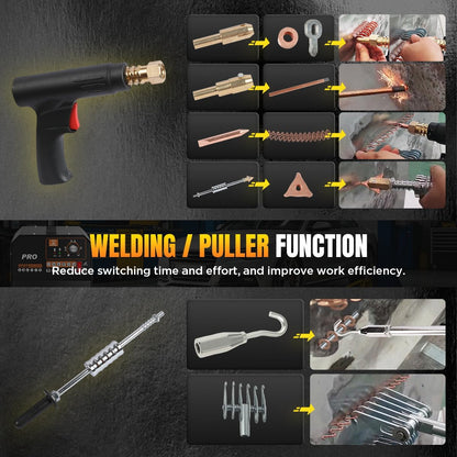 Dent Puller Welder 3500W/4200A Spot Welder Dent Puller with 6 Welding Models, 15 Accessories Stud Welder Dent Repair Kit Manual & Auto Pro Spot Dent Puller for Car, Truck Body Dent Removal Tool 110V