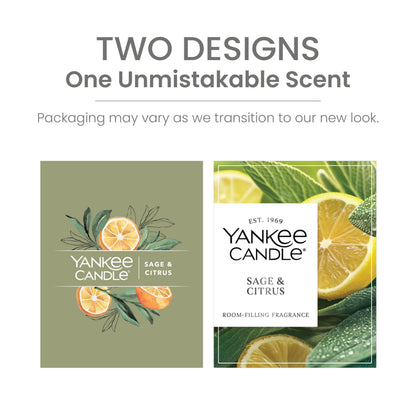 Yankee Candle Large Tumbler Scented Candle with up to 80 Hour Burn Time, Premium Plant Wax Blend for Consistent Burn, 20 oz Tumbler Candle with Room Filling Fragrance, Sage & Citrus