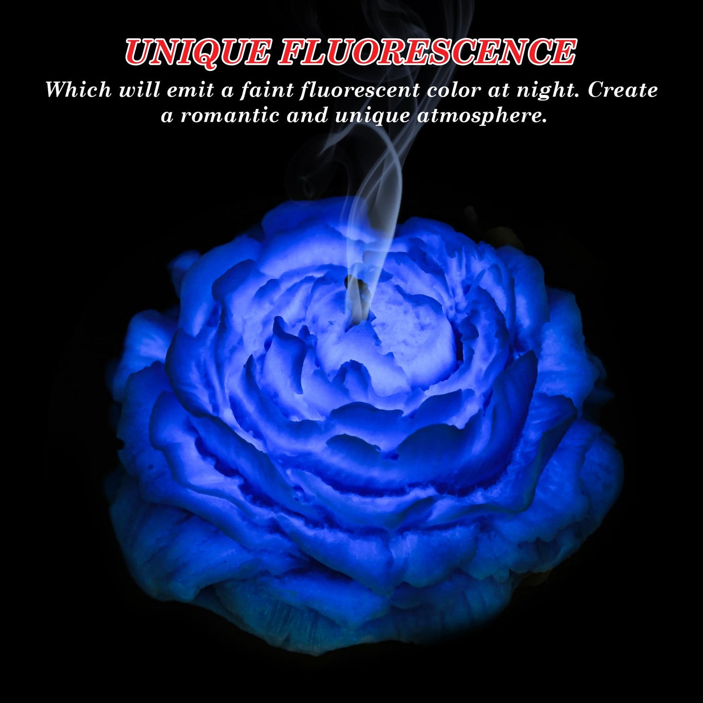 SUPXYC 4PCS Low Temperature Candles, Low Heat Body Safe Candles Wax Play for Adult, Romantic Wax Play Candles, Flower Shaped Scented Candles for Couples Date Night(3.1 Inch, Flower Fluorescence)