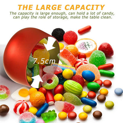 FOMIYES 12Pcs Red Tinplate Candle Jars - 4oz Round Sealed Metal Containers with Cover for Candies, Tea, Beads, Party Favors, and Storage