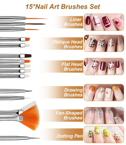 Major Dijit Acrylic Nail Kit with Nail Lamp, 0.35 oz White Clear Pink Black and More 12 Colors Acrylic Powder and Liquid Kit, Electric Nail Drill, Glitter, Nail Art Brushes,Nail Kit for Beginners