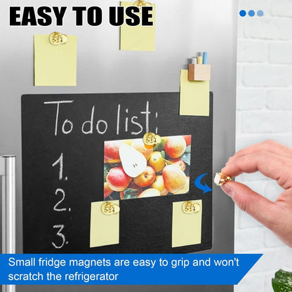 LOVIMAG Fridge Magnets 16Pcs Refrigerator Whiteboard Small Strong Magnet Classroom Kitchen Accessories Decorative Locker Set Decor Must Haves Office Calendar Refrigerador Magnetic Cute Crafts Gold