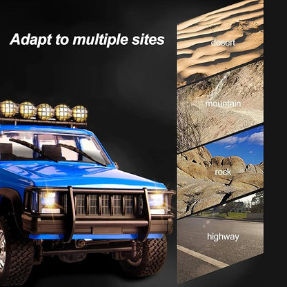 Goolsky RC Rock Crawler 1:12 Scale Remote Control Car 4WD Off Road RC Truck 2.4Ghz All Terrains Climbing Vehicle RC Car with LED Lights for Adults Include 2 Batteries (Silver)
