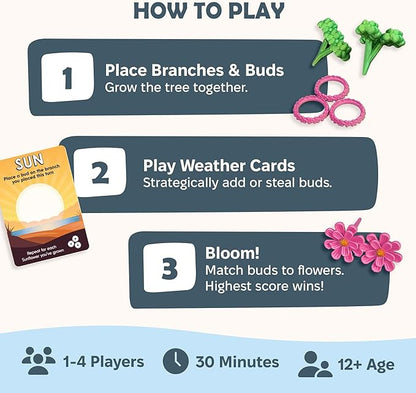 Bloomchasers 3D Flower Stacking Tree Building Board Game for Families and Adults Light Strategy Beautiful Fun &amp Competitive Base Game + Expansion 1-6 Players Age 12+