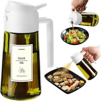 TrendPlain - 16oz Olive Oil Dispenser Bottle | Kitchen Gadget & Air Fryer Accessory - White