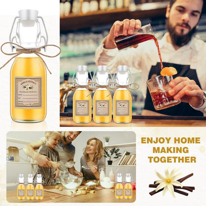 zjdbset 20Pcs 4 oz Swing Top Glass Bottles for Vanilla Extract Homemade,Flip Top Glass Bottles for Food Storage Canister for Hot Sauce Beans