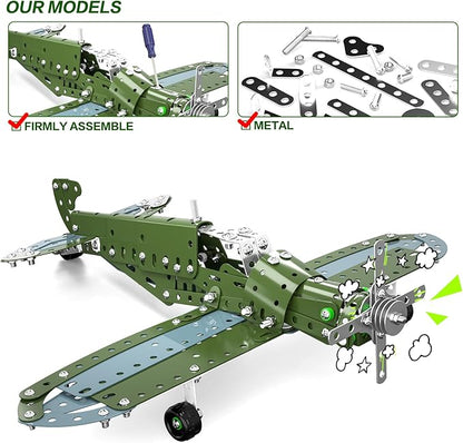 Lucky Doug Building Toys Model Airplane Set - DIY Building Stem Projects Toys for Kids Boys Ages 8-12 Assembly Science Toys for Model Fans