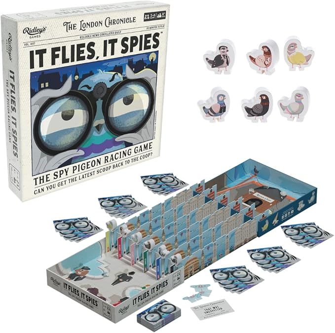 Ridley's Games: If Flies It Spies | The Spy Pigeon Racing Game | Family Strategy Game | for 2-6 Players and Age 8+ with a 20-Minute Playtime