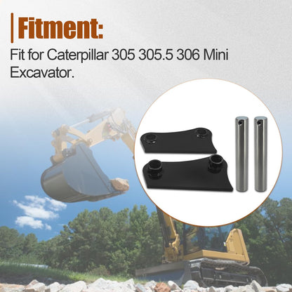 ShareZem 45mm Bucket Attachment Ear Weld On 10-1/4" C-C A Pair with Pins and Screws for Caterpillar 305 305.5 306 Mini Excavator