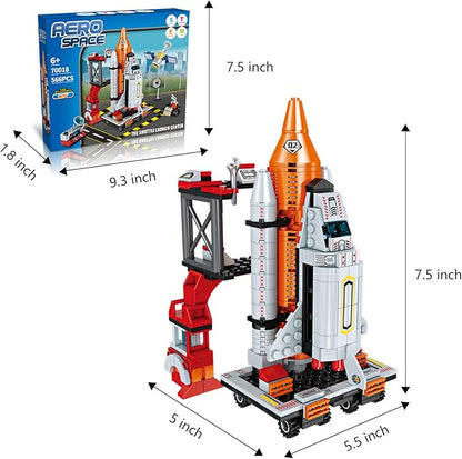 AESGOGO STEM Space Toys for 6 7 8 9 10 11 12 Year Old Boys Girls Space Shuttle Rocket Launch Center Building Sets Toy Kits Best Gifts for Kids Ages 8-14 （566 Pcs）.